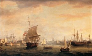 View of Bristol Dock and Quay by Thomas Whitcombe